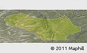 Satellite Panoramic Map of Lanxi, semi-desaturated