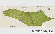 Satellite Panoramic Map of Lanxi, shaded relief outside