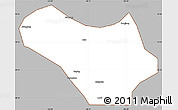 Gray Simple Map of Lanxi, cropped outside
