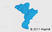 Political 3D Map of Linkou, single color outside