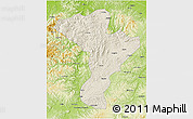 Shaded Relief 3D Map of Linkou, physical outside