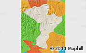 Shaded Relief 3D Map of Linkou, political outside
