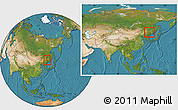 Satellite Location Map of Linkou, within the entire country