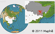 Satellite Location Map of Linkou, highlighted country, highlighted parent region