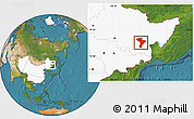 Satellite Location Map of Linkou, highlighted country