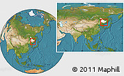 Satellite Location Map of Linkou, highlighted parent region, within the entire country