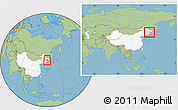 Savanna Style Location Map of Linkou, highlighted country, within the entire country