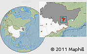 Savanna Style Location Map of Linkou, highlighted country, highlighted parent region, hill shading