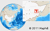 Shaded Relief Location Map of Linkou, highlighted country