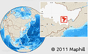 Shaded Relief Location Map of Linkou, highlighted parent region