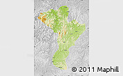Physical Map of Linkou, lighten, desaturated