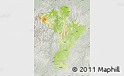 Physical Map of Linkou, lighten, semi-desaturated