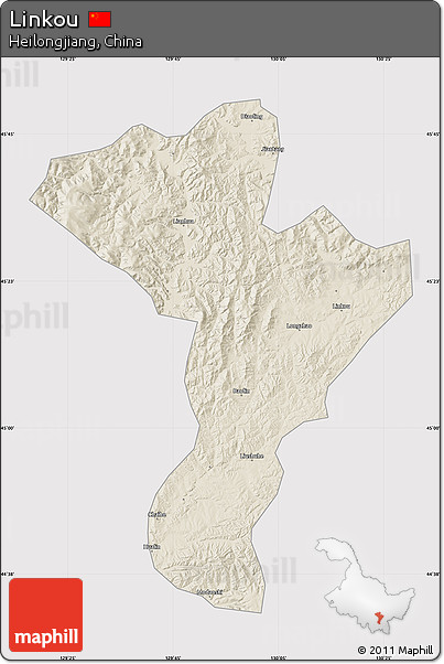 Shaded Relief Map of Linkou, cropped outside