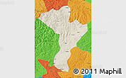 Shaded Relief Map of Linkou, political outside