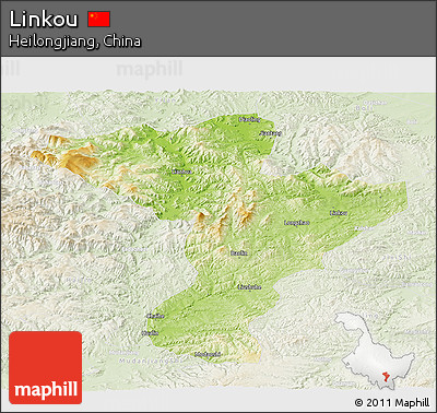 Physical Panoramic Map of Linkou, lighten