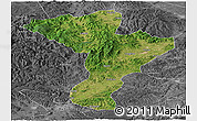 Satellite Panoramic Map of Linkou, desaturated