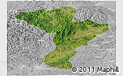 Satellite Panoramic Map of Linkou, lighten, desaturated