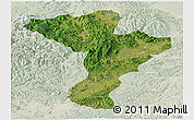 Satellite Panoramic Map of Linkou, lighten