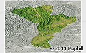 Satellite Panoramic Map of Linkou, lighten, semi-desaturated