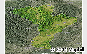 Satellite Panoramic Map of Linkou, semi-desaturated