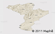 Shaded Relief Panoramic Map of Linkou, cropped outside