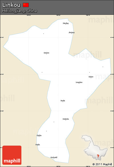 Classic Style Simple Map of Linkou, single color outside