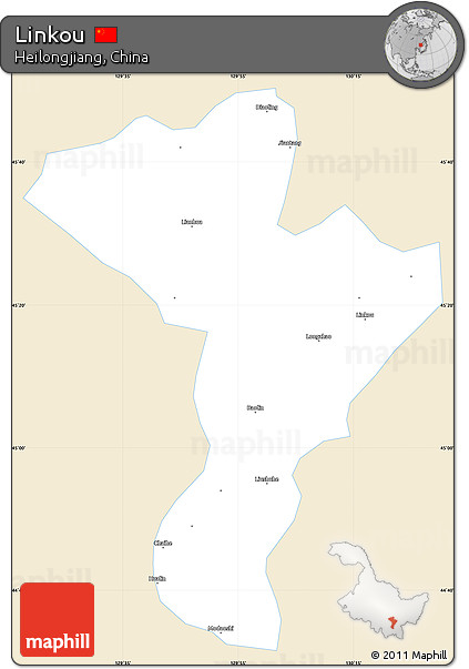Classic Style Simple Map of Linkou, single color outside