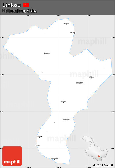 Silver Style Simple Map of Linkou, single color outside