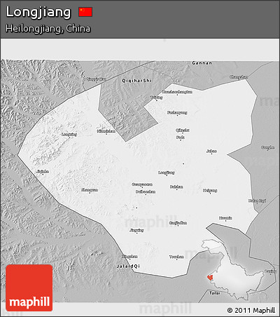 Gray 3D Map of Longjiang