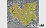 Satellite 3D Map of Longjiang, desaturated