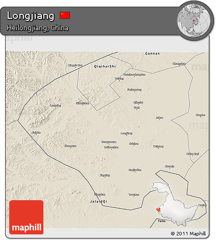 Shaded Relief 3D Map of Longjiang