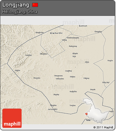 Shaded Relief 3D Map of Longjiang