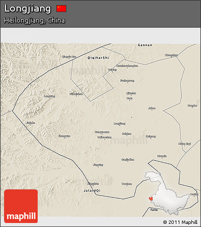 Shaded Relief 3D Map of Longjiang
