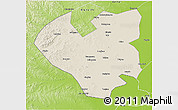 Shaded Relief 3D Map of Longjiang, physical outside