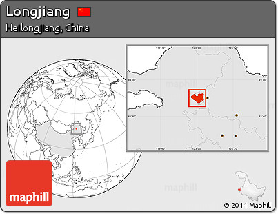 Blank Location Map of Longjiang, highlighted country