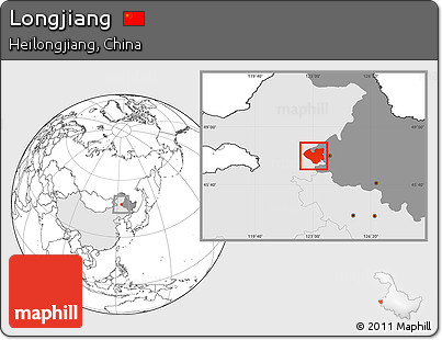 Blank Location Map of Longjiang, highlighted country, highlighted parent region