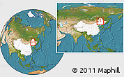 Satellite Location Map of Longjiang, highlighted country, within the entire country