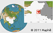 Satellite Location Map of Longjiang, highlighted country, highlighted parent region