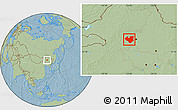 Savanna Style Location Map of Longjiang, hill shading