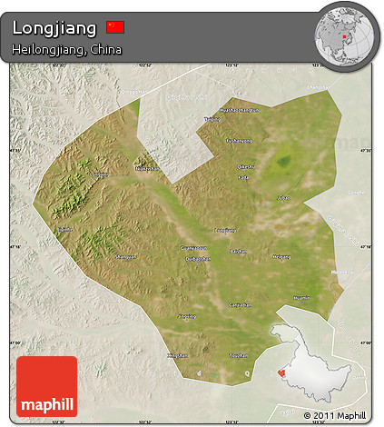 Satellite Map of Longjiang, lighten