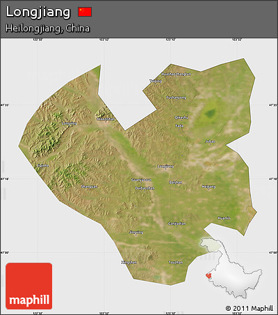 Satellite Map of Longjiang, single color outside