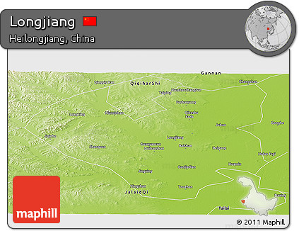 Physical Panoramic Map of Longjiang