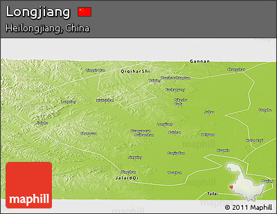 Physical Panoramic Map of Longjiang