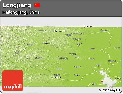 Physical Panoramic Map of Longjiang