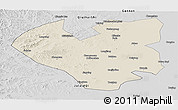 Shaded Relief Panoramic Map of Longjiang, desaturated
