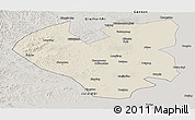 Shaded Relief Panoramic Map of Longjiang, semi-desaturated