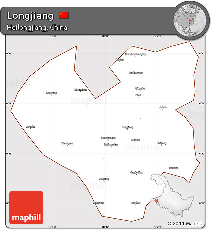 Classic Style Simple Map of Longjiang, cropped outside