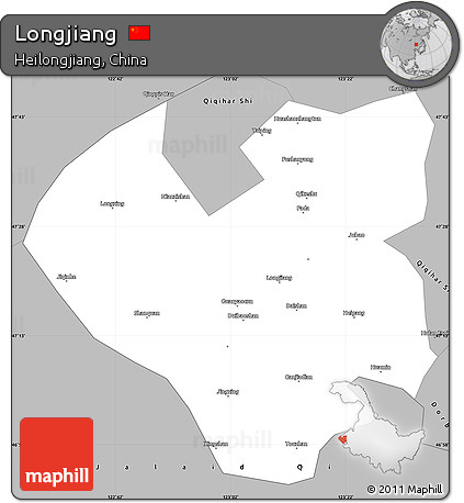 Gray Simple Map of Longjiang