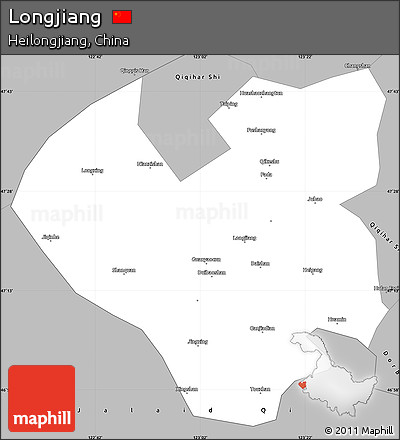 Gray Simple Map of Longjiang