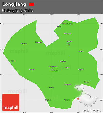 Political Simple Map of Longjiang, single color outside